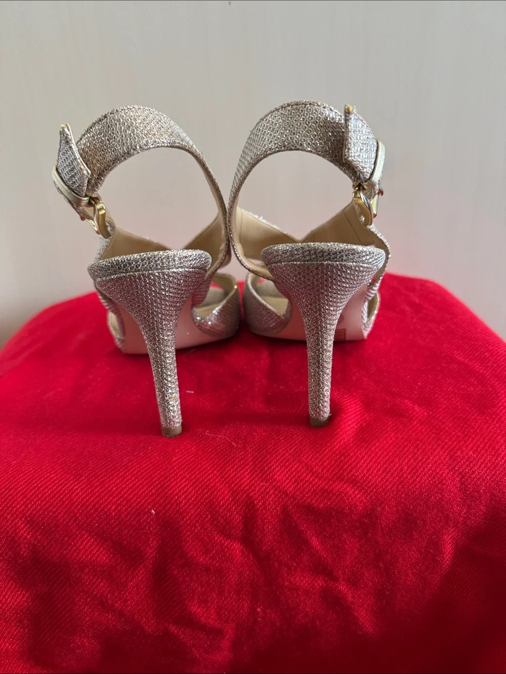 Michael Kors Metallic Gold Crisscross Slingback Heels